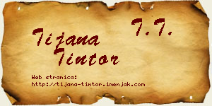 Tijana Tintor vizit kartica